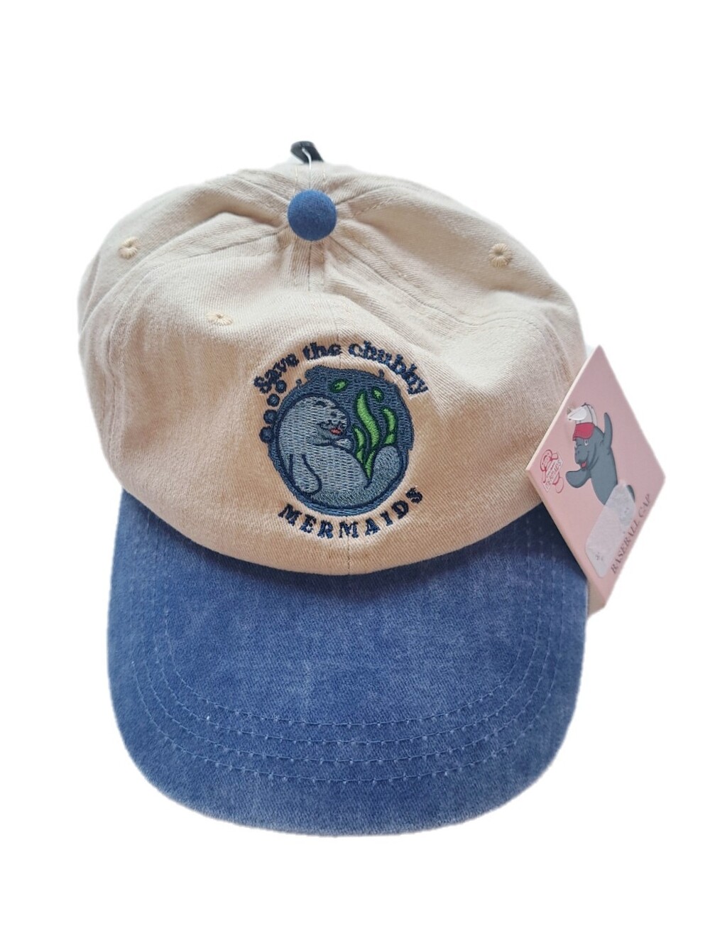 NWT Save The Chubby Mermaids Manatee Baseball Cap